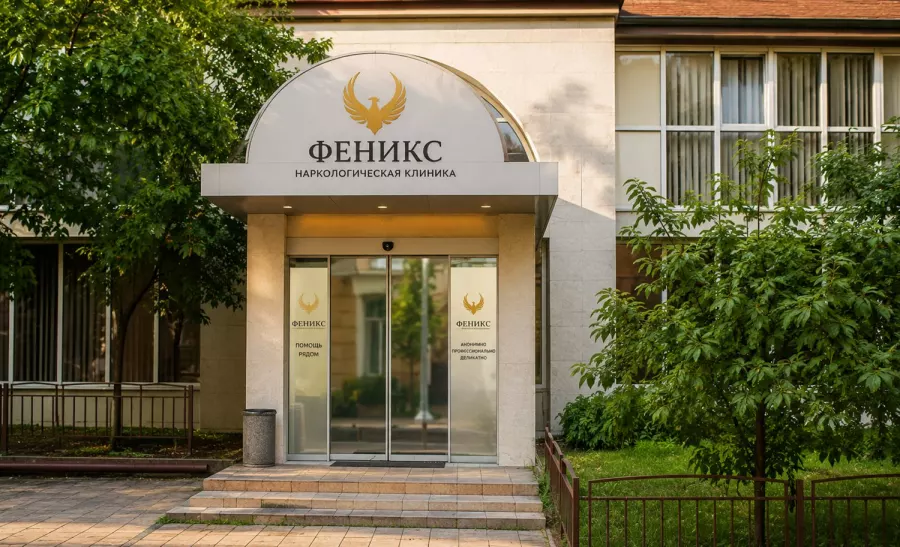 Вход в наркологическую клинику «Феникс» в Назрани